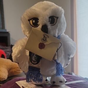 White Hedwig Owl Plush with Hogwarts Letter